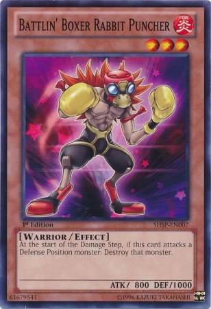 Yugioh Card Battlin' Boxer Rabbit Puncher - SHSP-EN007 - Common 1st Edition