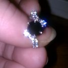 1.50ct Natural Black Diamond with accents ring sz8 in 10k white gold