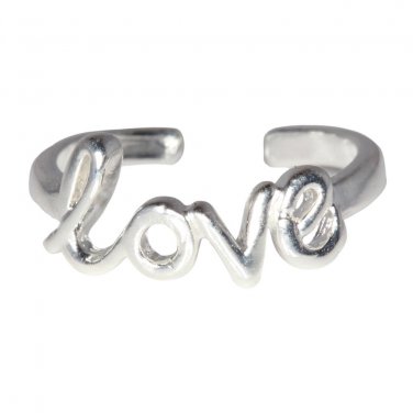 New .925 Sterling Silver Love Toe Ring adjustable size | Made In USA