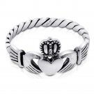 .925 Sterling Silver Irish Claddagh Friendship and Love Sizes 4-10 | Made in USA