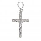 Sterling Silver .925 Crucifix Tube Cross Charm Pendant | Made in USA