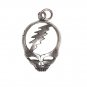 Sterling Silver Oxidized Grateful Dead Lightning Bolt Skull Charm | Made in USA