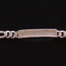 Sterling Silver Figaro Link ID/Identification Bracelet 8" 15.5G | Made In USA