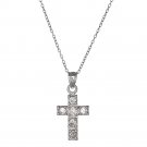 Sterling Silver .925 Cross Pendant with Cubic Zirconia Stones | Made in USA