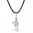 Sterling Silver .925 Santa Muerte Lady of the Holy Death Pendant | Made in USA