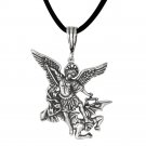 Sterling Silver .925 Antique Style Saint Michael Archangel Pendant | Made In USA
