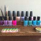Table Top Wood Stained Nail Polish Rack Storage