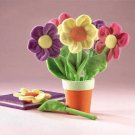 PLUSH FLOWER PEN IN POT HOLDER