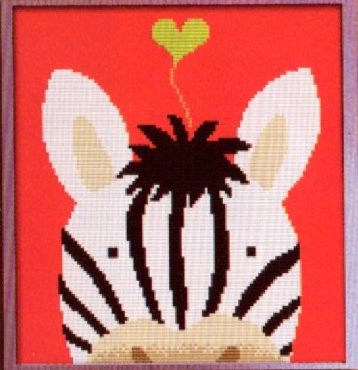 Zig Zag Zebra - Cartoon Animals Cross Stitch Kits for Kids