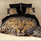 100% Cotton Unique 3D Leopard Reactive Printing 4 Piece Bedding Sets