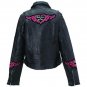 Diamond Plateâ„¢ Rock Design Ladies' Genuine Leather Jacket- Size 2X- GFHRT2X