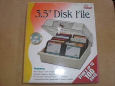 3.5" Disk Storage Box Case Holder - 3 1/2" Disc Diskette PC Tray File Hold 100