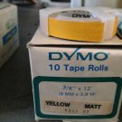 DYMO 10 ROLL 3/8" x 12' MATTE YELLOW Embossing Tape Label Magazine Maker Printer