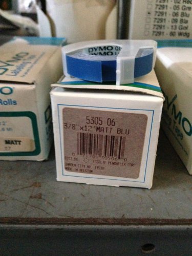 DYMO 10 ROLLS 3/8" x 12' MATTE BLUE Embossing Tape Label Magazine Maker Printer