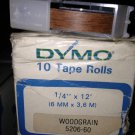 10 Pack Dymo 1/4" x12' WOODGRAIN Embossing Tape Label Magazine Maker Printer