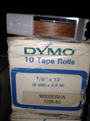 10 Pack Dymo 1/4" x12' WOODGRAIN Embossing Tape Label Magazine Maker Printer