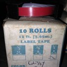 10 PACK 1/4" x 12' GLOSSY RED Embossing Tape Label Magazine Maker Printer DYMO