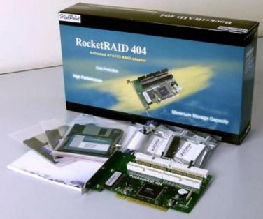 NEW HighPoint RocketRAID 404 - IDE 4-Channel ATA133 RAID Controller w/ Cables!