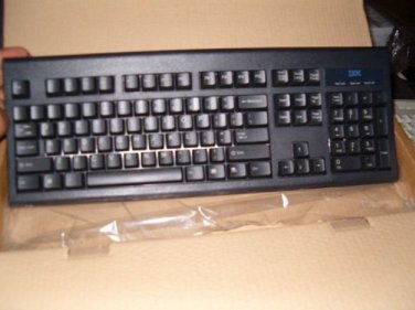 *NEW* BLACK IBM  BLACK 104 SEMI CLICKY KEYBOARD PS2 PS/2 VINTAGE WIRED STANDARD