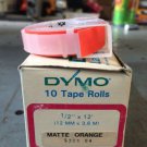 10 Pack Dymo 1/2" x 12' MATTE ORANGE Embossing Tape Label Magazine Maker 2300
