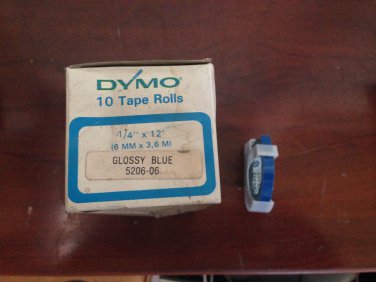 10 Pack Dymo 1/4" x 12' Glossy BLUE Embossing Tape Label Magazine Maker Printer