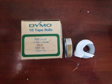 10 Pack Dymo 3/8" x 12' GOLD Embossing Tape Label Magazine Maker Printer 5201-13