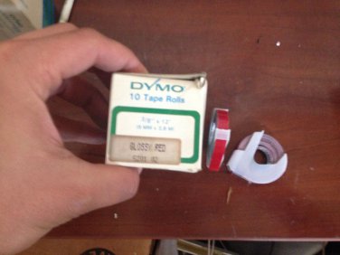 10 Pack Dymo 3/8" x 12' Glossy RED Embossing Tape Label Magazine Maker Printer