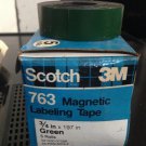 *NEW* 5 ROLLS SCOTCH 3M 3/4" GREEN Magnetic Labeling Tape 763 Label Maker Roll