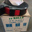 1 ROLL 3/8" x 12' RED Embossing Tape Label Magazine Maker Printer Dymo 2300