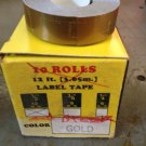 10 PACK 1/2" x 12' GOLD Embossing Tape Label Magazine Maker Printer DYMO 2300