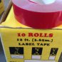 10 PACK 1/2" x 12' RED Embossing Tape Label Magazine Maker Printer DYMO 2300