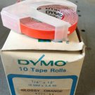 10 Pack Dymo 1/4" x 12' GLOSS ORANGE Embossing Tape Label Magazine Maker Printer