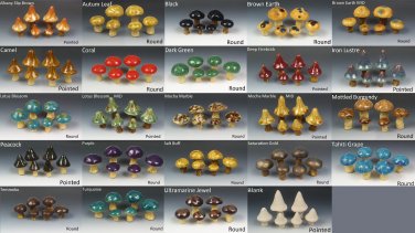 6pc Mushroom Garden Pin Set - MADE TO ORDER - Hand Made Ceramic (Cagwin Manchen)