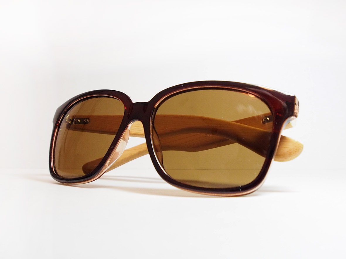 Bamboo Wood Sunglasses - Brown Aviator Industrial Eyewear