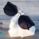 AVIATOR CAT EYE SUNGLASSES - VINTAGE RETRO INSPIRED EYEWEAR (Matte Black)