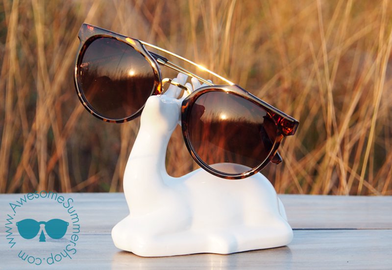 AVIATOR CAT EYE SUNGLASSES - VINTAGE RETRO INSPIRED EYEWEAR (Tortoise)