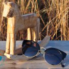 CAT EYE SUNGLASSES - VINTAGE INSPIRED CIRCLE ROUND EYEWEAR (BLACK)