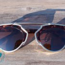 AVIATOR CAT EYE SUNGLASSES - VINTAGE RETRO INSPIRED EYEWEAR (TORTOISE)