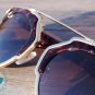 AVIATOR CAT EYE SUNGLASSES - VINTAGE RETRO INSPIRED EYEWEAR (TORTOISE)