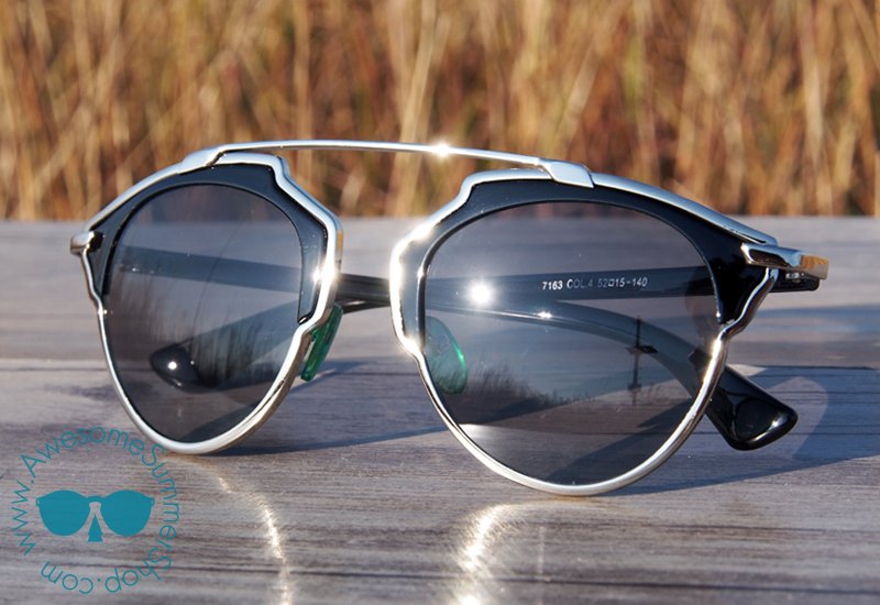 AVIATOR CAT EYE SUNGLASSES - VINTAGE RETRO INSPIRED EYEWEAR (Black)