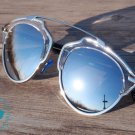 AVIATOR CAT EYE SUNGLASSES - VINTAGE RETRO INSPIRED EYEWEAR (Mirror)