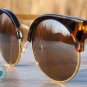 CAT EYE SUNGLASSES - VINTAGE INSPIRED CIRCLE ROUND EYEWEAR (Tortoise)