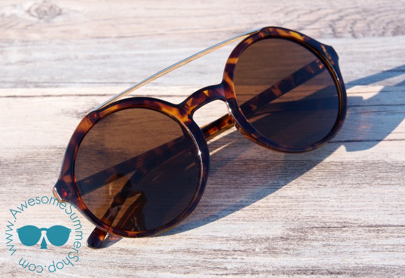 ROUND RETRO SUNGLASSES - VINTAGE INSPIRED CIRCLE EYEWEAR (Tortoise)
