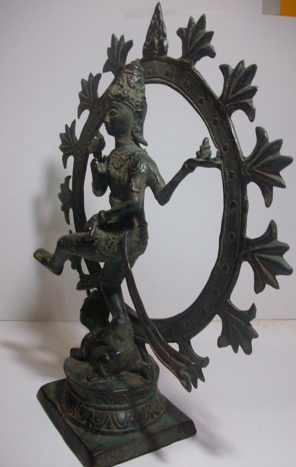 Vintage ! Lord SHIVA Shiwa Hindu GOD Old Bronze Statue Table Decor r347