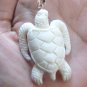 Bali Pendant Necklace TURTLE Double Side F/r Buffalo Bone Carving w/ Silver Bail 925 #r403