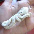 Bali Pendant Necklace OCTOPUS F/r Deer Antler Carving w/ Silver Bail 925 #r402