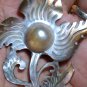 Pendant Necklace Beauty  Flower WHITE Mabe Pearl Mother Sea Shell Carving With Silver Bail 925