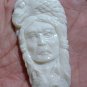 Bali Pendant Neckalce Indian Girl Eagle & Bear F/r Buffalo Bone Carving w/ Silver Bail 925_q704