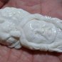 Bali Pendant Necklace Indian Face Wolf F/r Buffalo Bone Carving w/ Silver Bail_q703