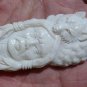 Bali Pendant Necklace Indian Face Wolf F/r Buffalo Bone Carving w/ Silver Bail_q703